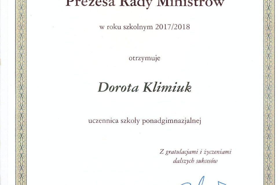 Stypendystka Prezesa Rady Ministrów z I LO - Zdjęcie główne