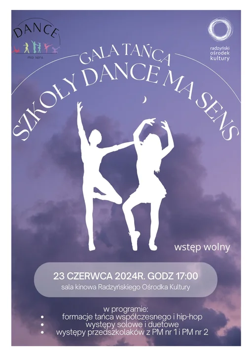 Szkoła Dance Ma Sens oraz Radzyński Ośrodek Kultury zapraszają na Galę Tańca - Zdjęcie główne