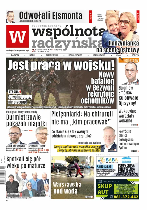 Najnowsze wydanie Wspólnoty Radzyńskiej - 25 czerwca 2024r - Zdjęcie główne