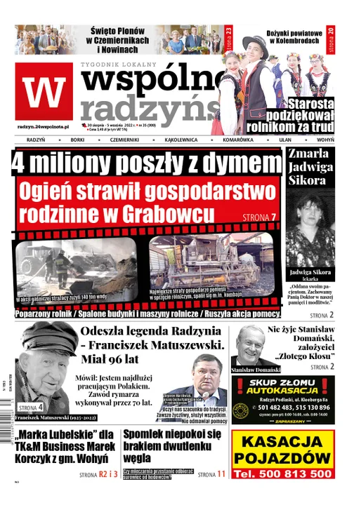Najnowszy numer Wspólnoty Radzyńskiej (30 sierpnia 2022) - Zdjęcie główne