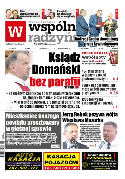 Najnowszy numer Wspólnoty Radzyńskiej (6 grudnia 2022) - Zdjęcie główne