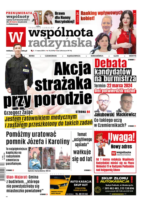 Najnowsze wydanie Wspólnoty Radzyńskiej 5 marca 2024r - Zdjęcie główne