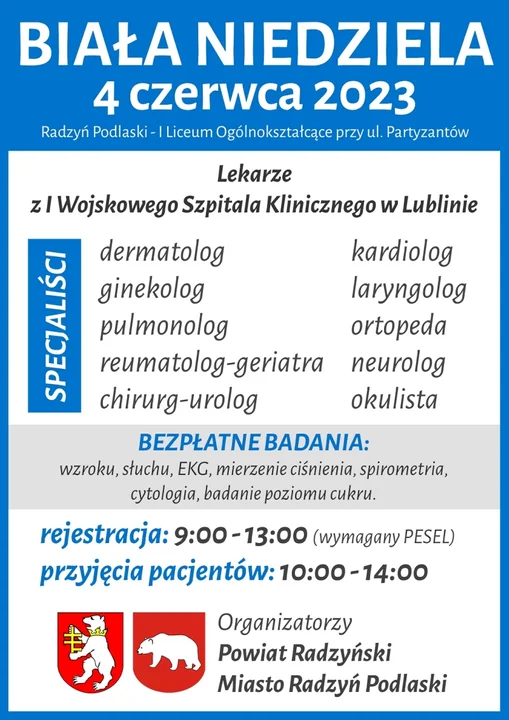 Uwaga pacjenci ! Biała Niedziela 4 czerwca - Zdjęcie główne