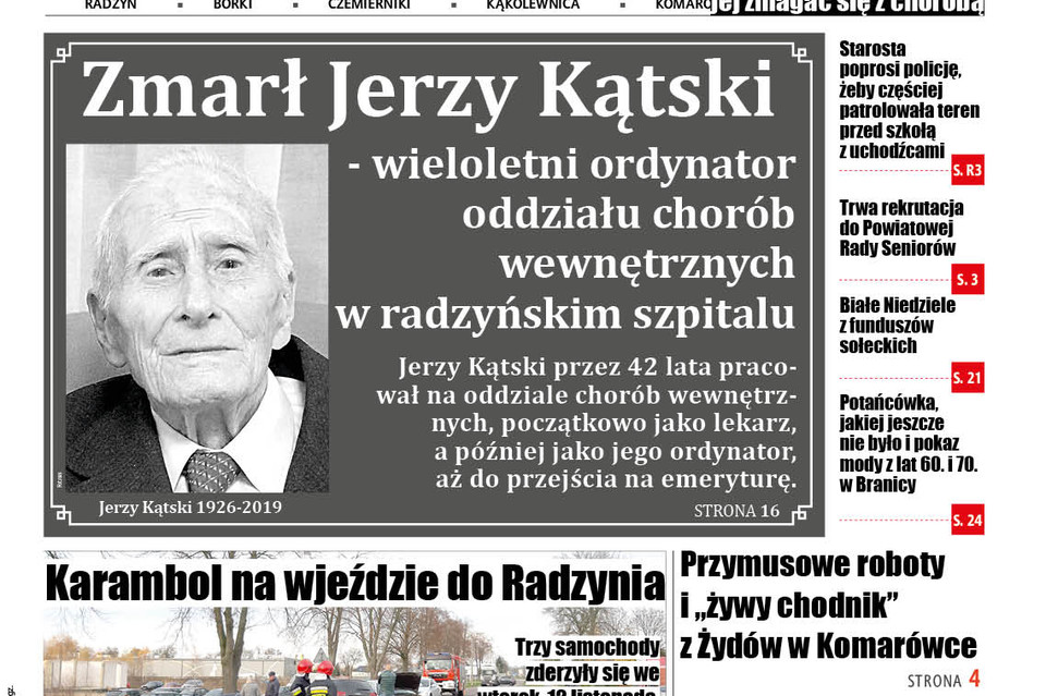 Zmarł Jerzy Kątski - wieloletni ordynator oddziału chorób wewnętrznych w radzyńskim szpitalu - Zdjęcie główne