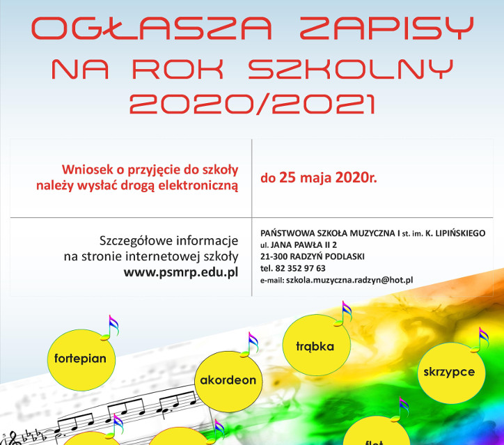 Państwowa Szkoła Muzyczna rozpoczyna zapisy na rok szkolny 2020/2021 - Zdjęcie główne