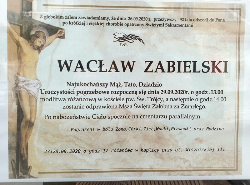 W wieku 92 zmarł  Wacław Zabielski,  słynny ,, czapnik " z Radzynia  - Zdjęcie główne