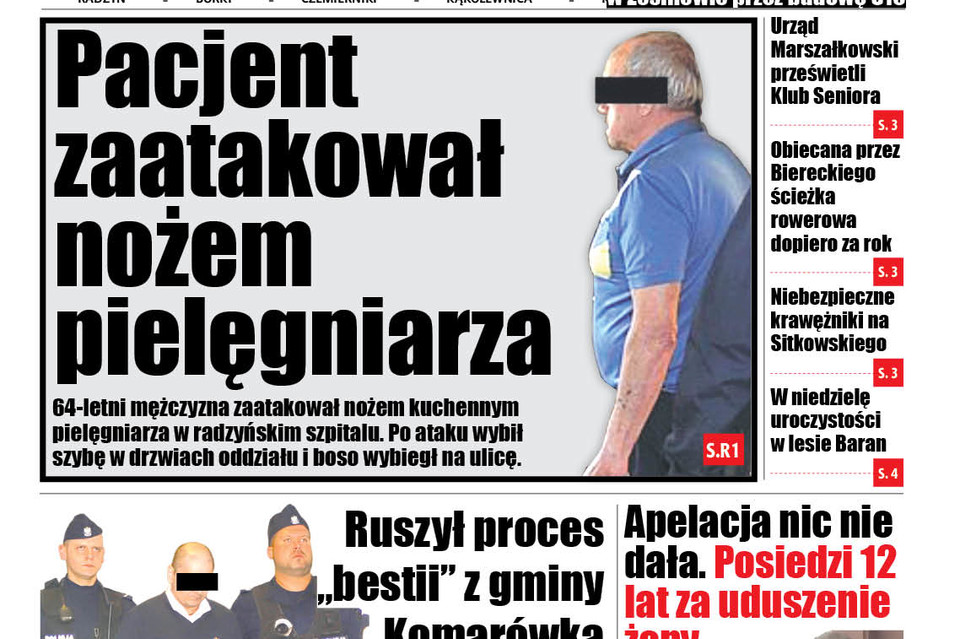 Pacjent zaatakował nożem pielęgniarza - Zdjęcie główne