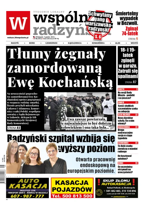 Najnowszy numer Wspólnoty Radzyńskiej (29 listopada 2022) - Zdjęcie główne