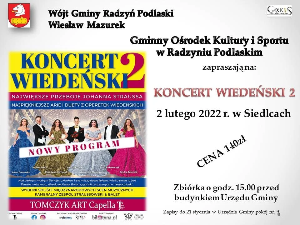 Gmina Radzyń Podlaski zaprasza na wyjazd na "Koncert Wiedeński" - Zdjęcie główne