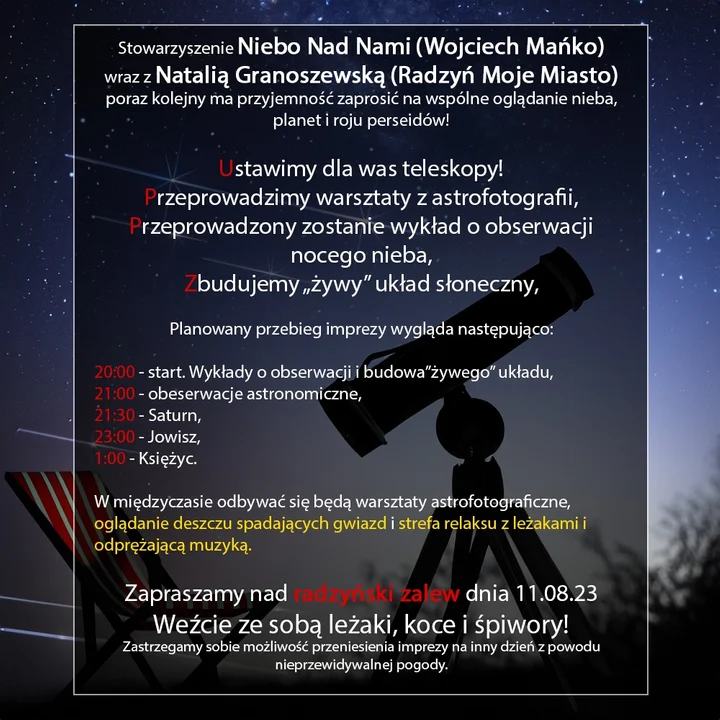 Maksimum Perseidów już w najbliższy weekend! Nad zalewem w Radzyniu jest szansa zobaczyć je bardziej - Zdjęcie główne