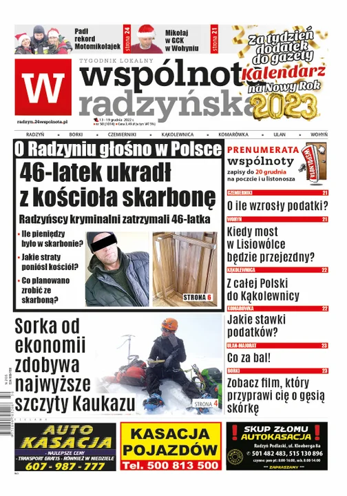 Najnowszy numer Wspólnoty Radzyńskiej (13 grudnia 2022) - Zdjęcie główne