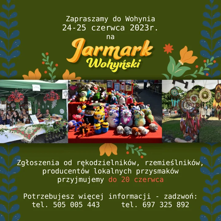 Rękodzielnicy, rzemieślnicy, artyści - zgłaszajcie się. 24- 25 czerwca w Wohyniu będzie Jarmark - Zdjęcie główne