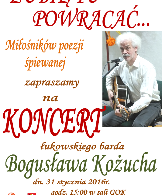 Zaproszenie na koncert Bogusława Kożucha - Zdjęcie główne