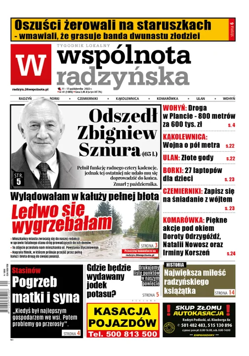 Najnowszy numer Wspólnoty Radzyńskiej (11 października 2022) - Zdjęcie główne