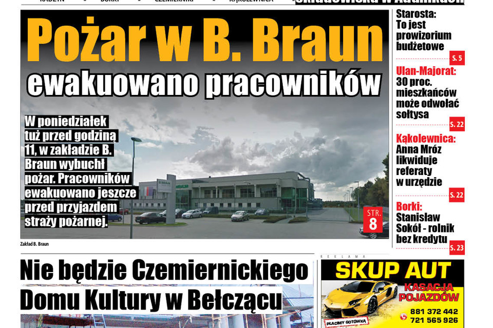 Pożar w B. Braun, ewakuowano pracowników - Zdjęcie główne