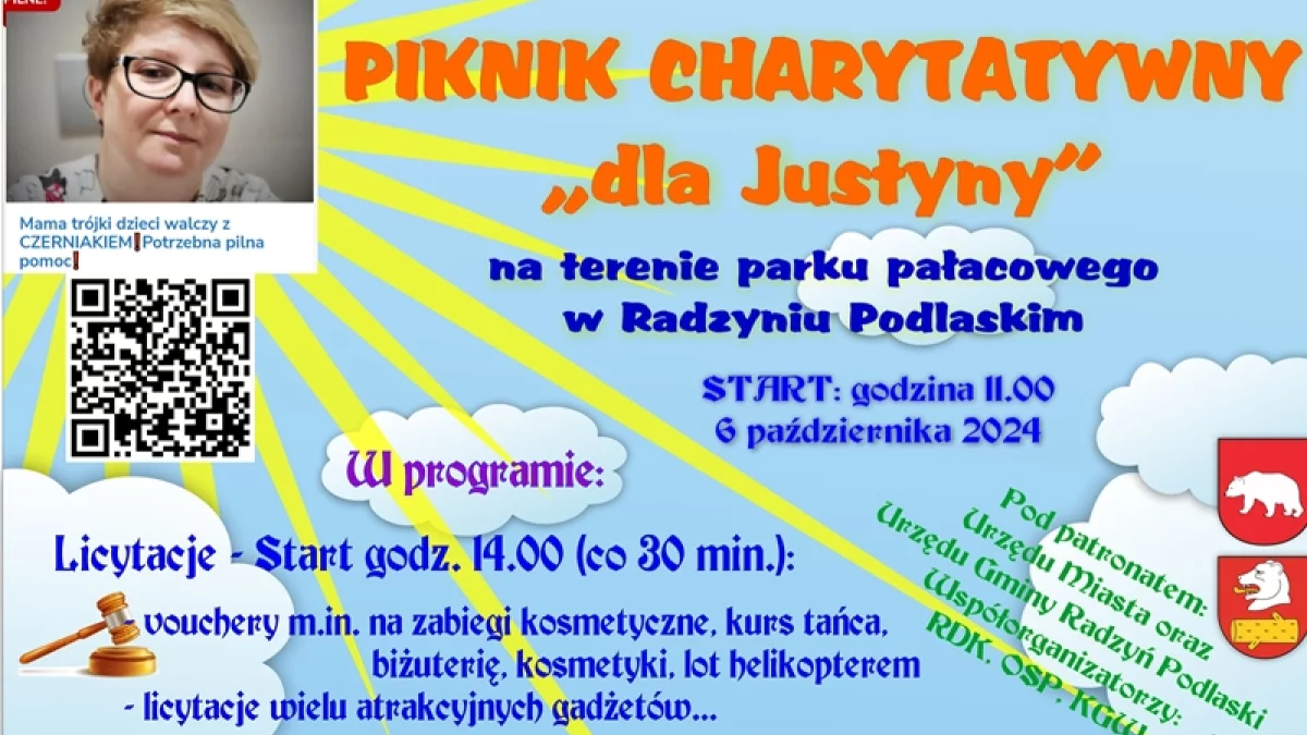 Warto Pomagać! Radzyński Ośrodek Kultury zaprasza na wyjątkowe wydarzenie: Piknik Charytatywny dla Justyny ! - Zdjęcie główne