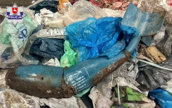 Niewybuch znaleziony w sortowni odpadów - Zdjęcie główne