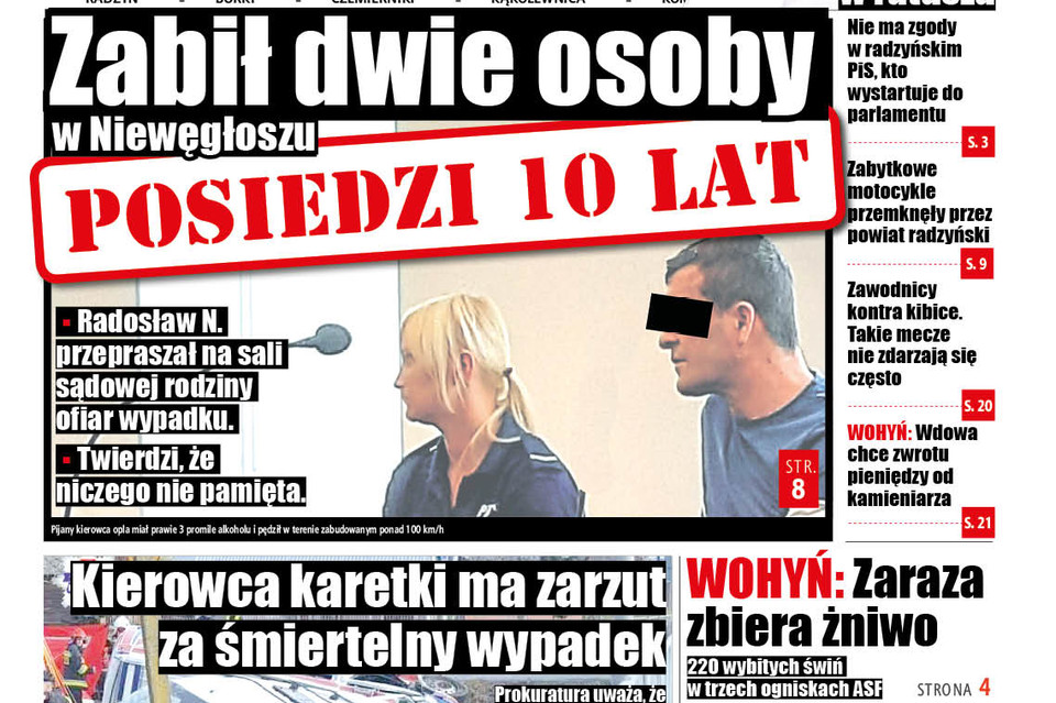 Zabił dwie osoby w Niewęgłoszu. Posiedzi 10 lat - Zdjęcie główne