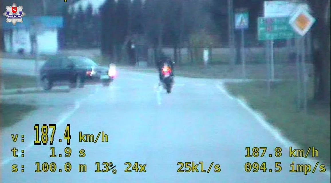 Powiat radzyński: Motocyklista pędził ponad 180 km/h. Stracił prawo jazdy i dostał wysoki mandat - Zdjęcie główne