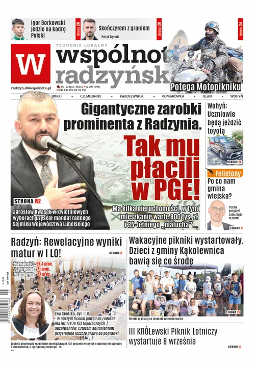 Najnowsze wydanie Wspólnoty  Radzyńskiej - 16 lipca 2024r - Zdjęcie główne