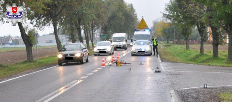 Potrącenie rowerzysty na K-19 w miejscowości Kolonia Jurki - Zdjęcie główne