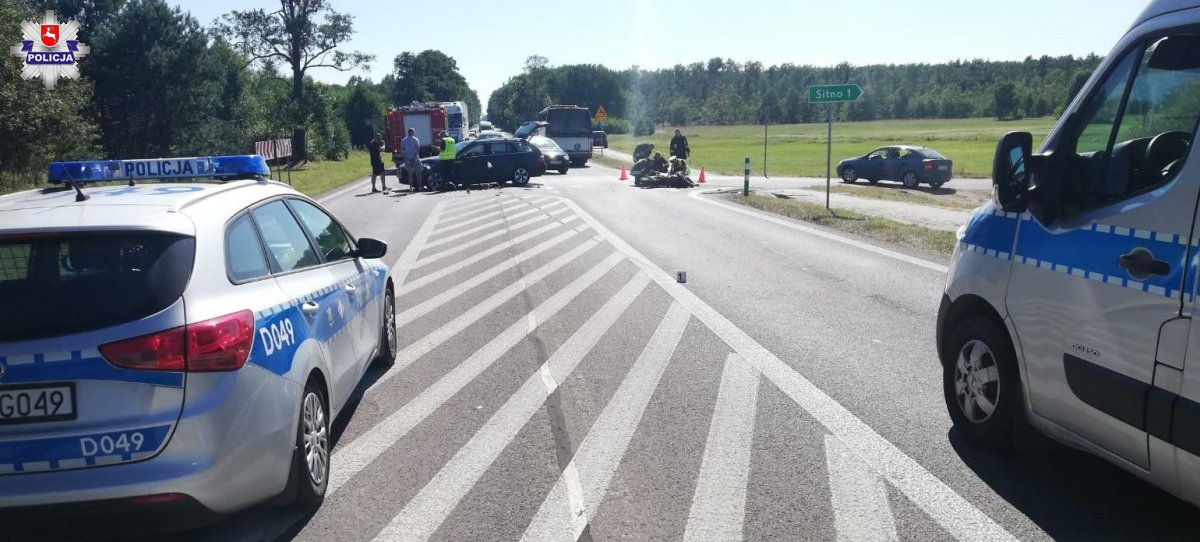 GM. BORKI Kierowca BMW zderzył się z motocyklistą - Zdjęcie główne