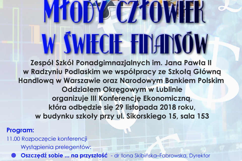 Konferencja Ekonomiczna „Młody człowiek w świecie finansów” w ZSP - Zdjęcie główne