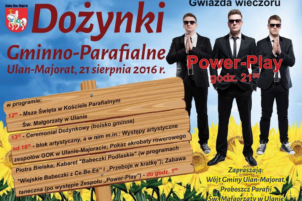 Dożynki Gminno-Parafialne Ulan-Majorat 2016 - program - Zdjęcie główne