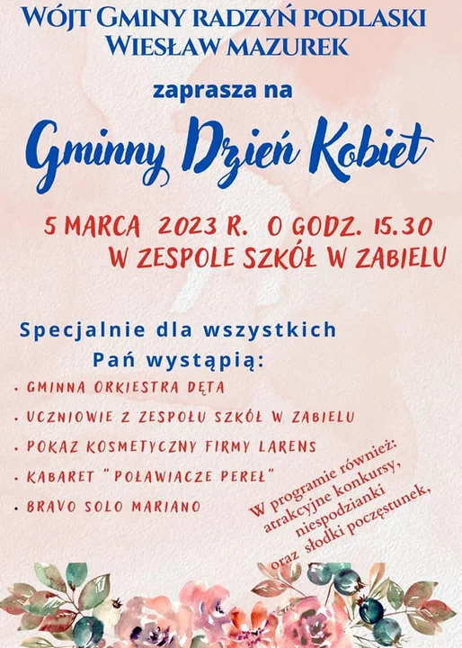 Wójt gminy Radzyń zaprasza na DZIEŃ KOBIET - Zdjęcie główne