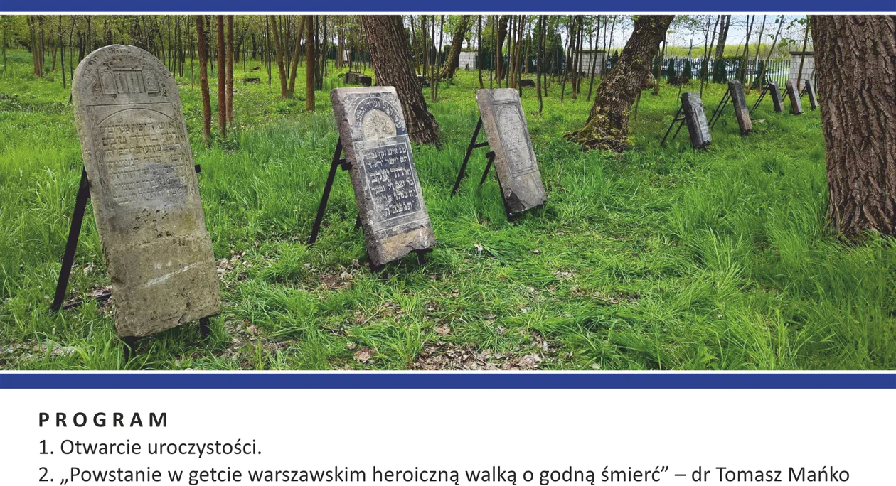 Zaproszenie na uroczystości upamiętniające 80 rocznicę wybuchu powstania w getcie warszawskim i radzyńskie ofiary holokaustu - Zdjęcie główne