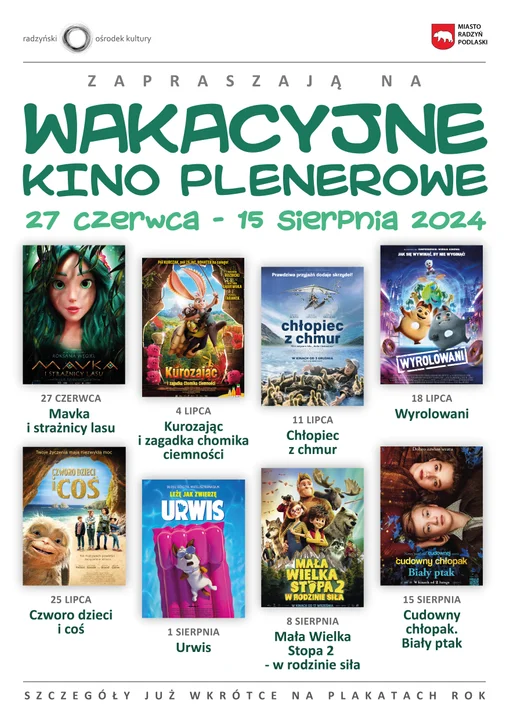 Wakacyjne Kino Plenerowe w Radzyniu rusza 23 czerwca - Zdjęcie główne