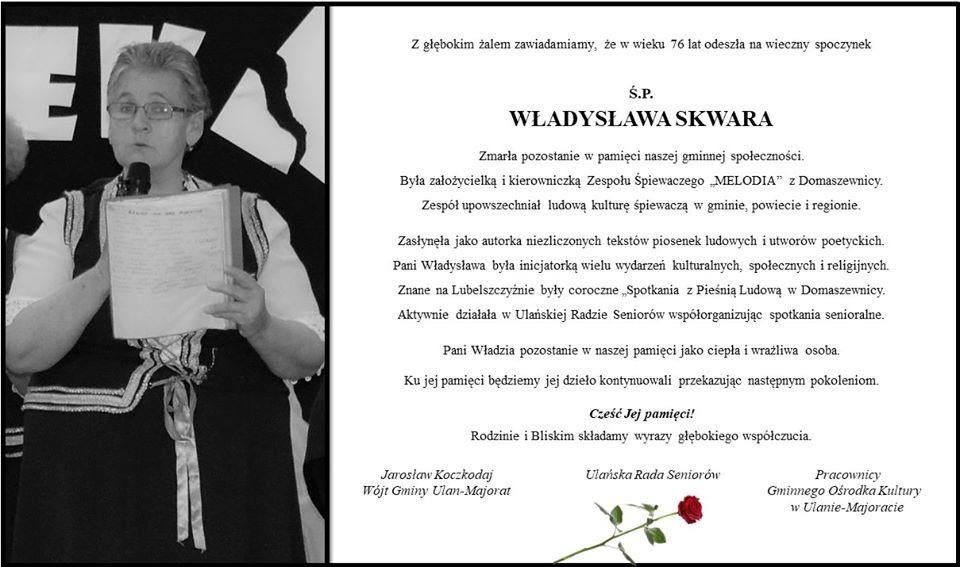 Zmarła Władysława Skwara - Zdjęcie główne