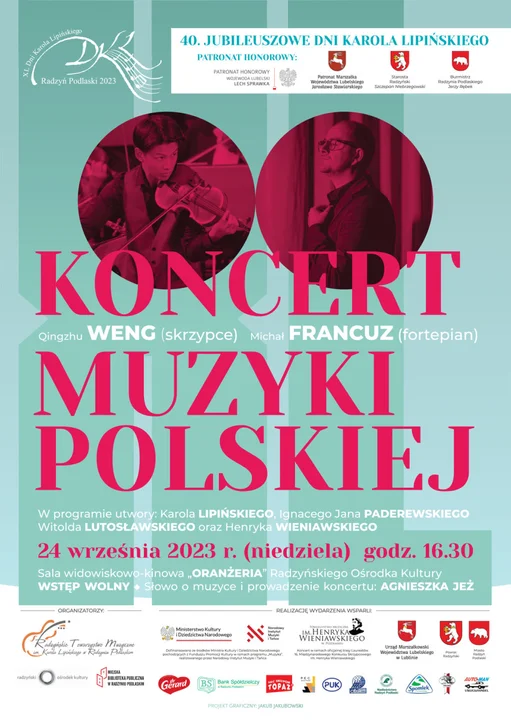 Radzyńskie Towarzystwo Muzyczne zaprasza na Koncert Muzyki Polskiej (pierwszy koncert Dni Karola Lipińskiego) - Zdjęcie główne
