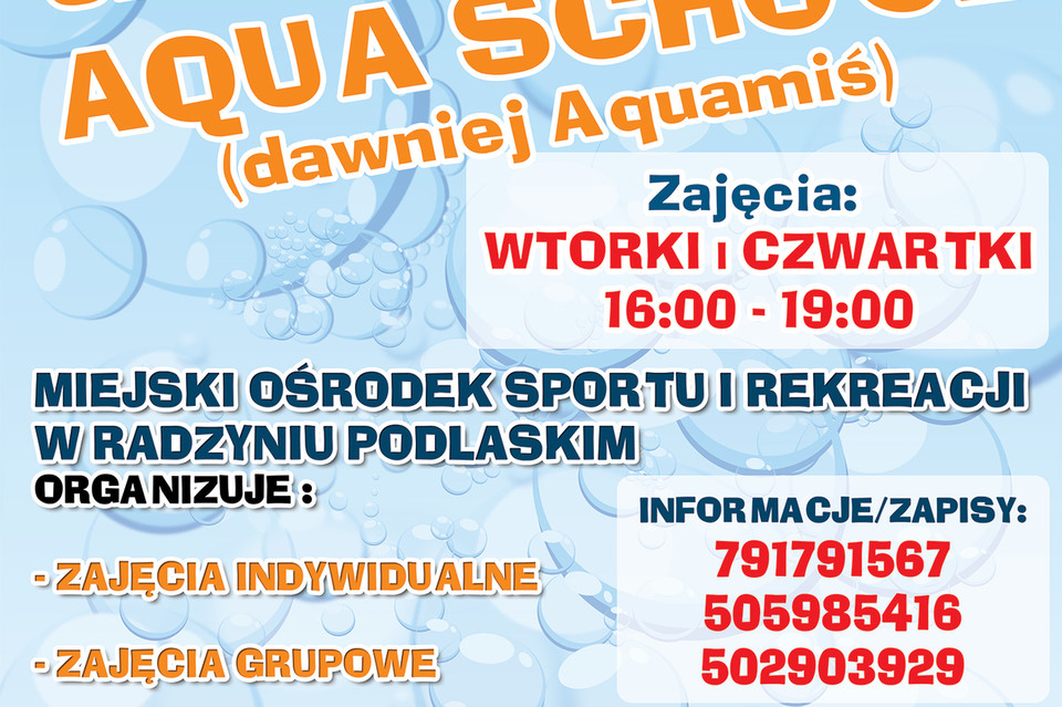 Aqua School zaprasza na zajęcia - Zdjęcie główne