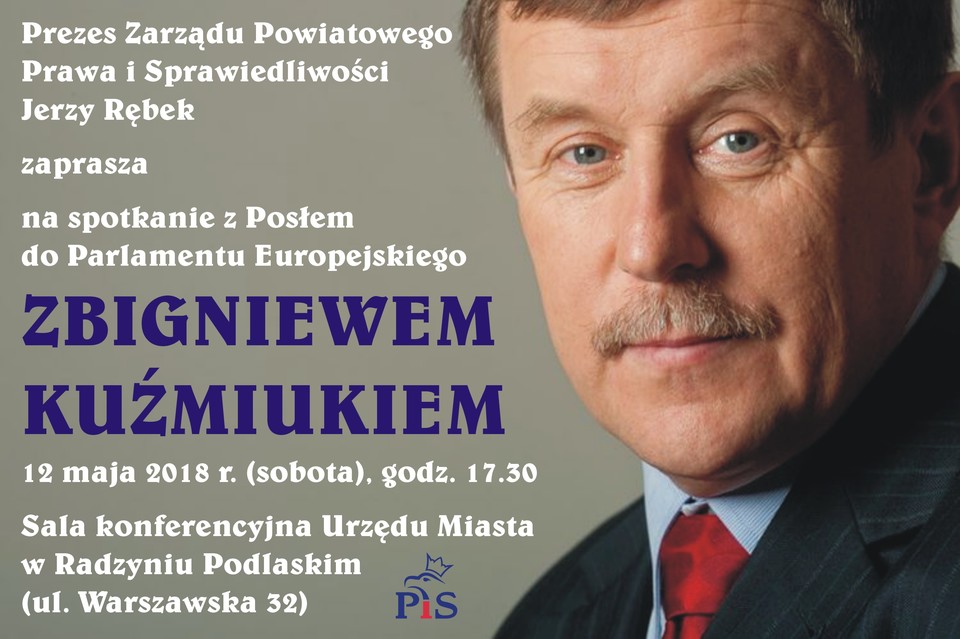 Spotkanie ze Posłem do PE Zbigniewem Kuźmiukiem - Zdjęcie główne