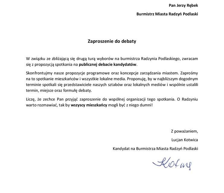 Lucjan Kotwica wzywa Jerzego Rębka do publicznej debaty - Zdjęcie główne