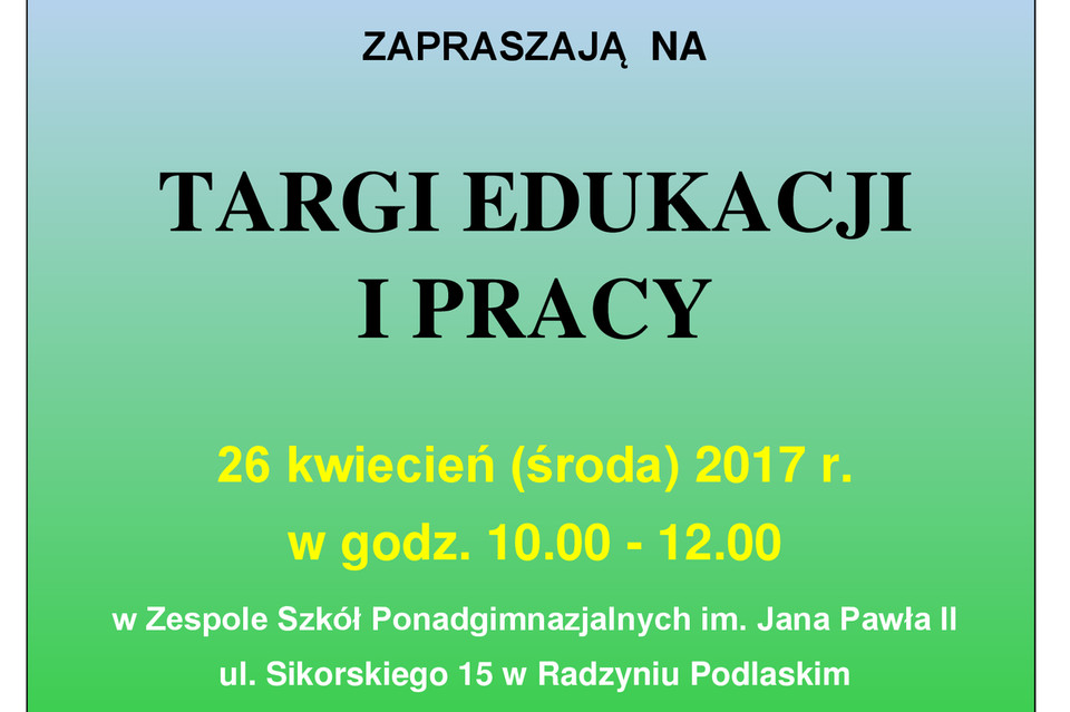 Targi  Edukacji i Pracy - Zdjęcie główne