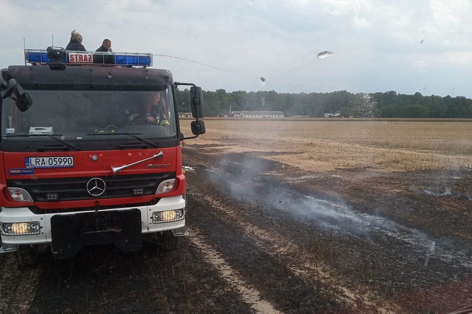 Paliło się zboże w Maryninie. Strażacy uratowali 80 ha uprawy - Zdjęcie główne