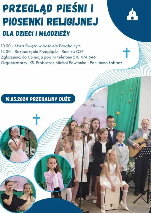 Zaproszenie do udziału w Przeglądzie  Pieśni i Piosenki Religijnej dla Dzieci i Młodzieży w Przegalinach Dużych - Zdjęcie główne