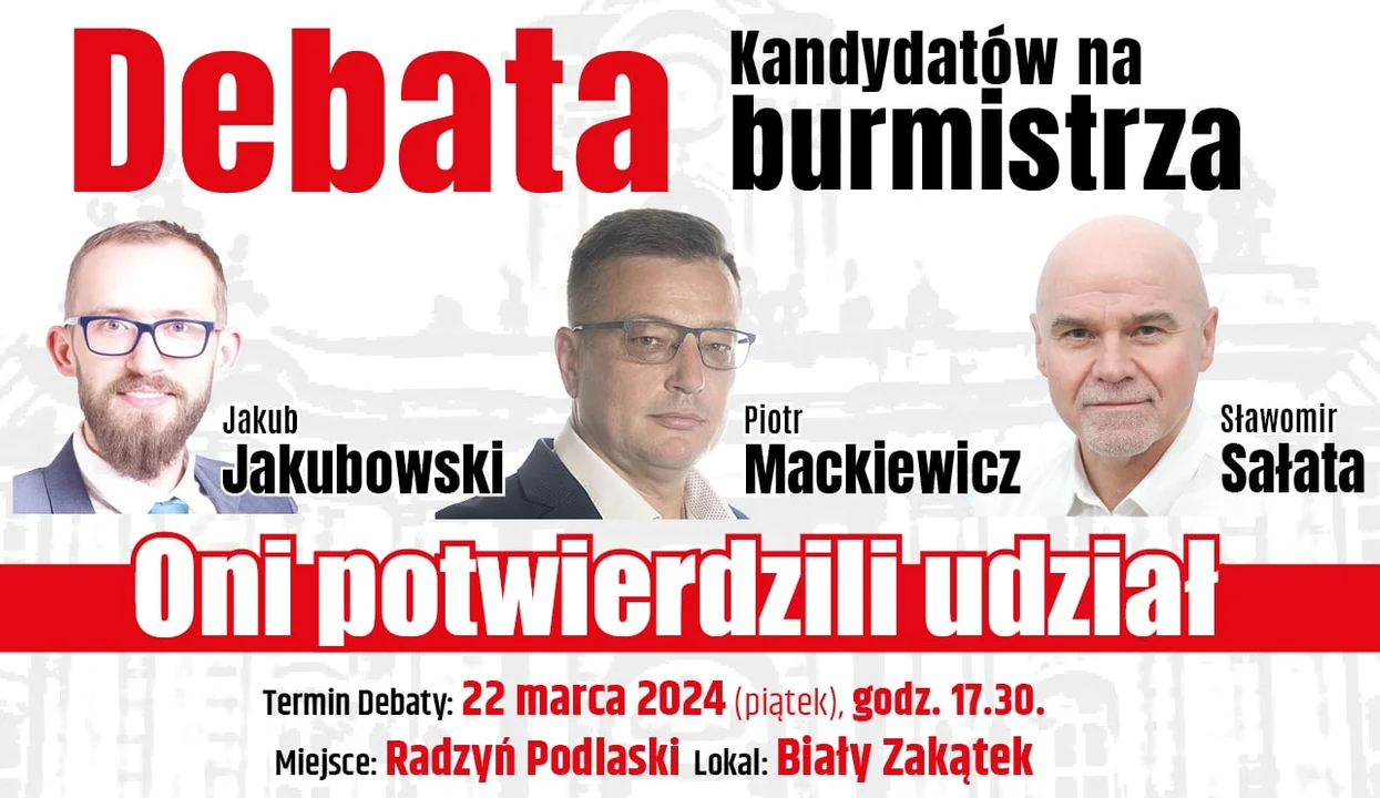 Debata kandydatów na burmistrza Radzynia już za tydzień - Zdjęcie główne