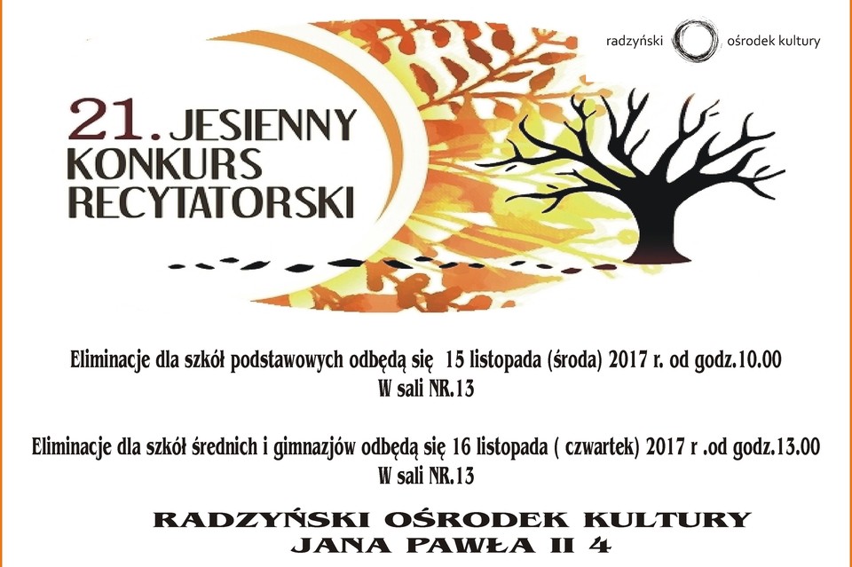 21. Jesienny Konkurs Recytatorski - Zdjęcie główne