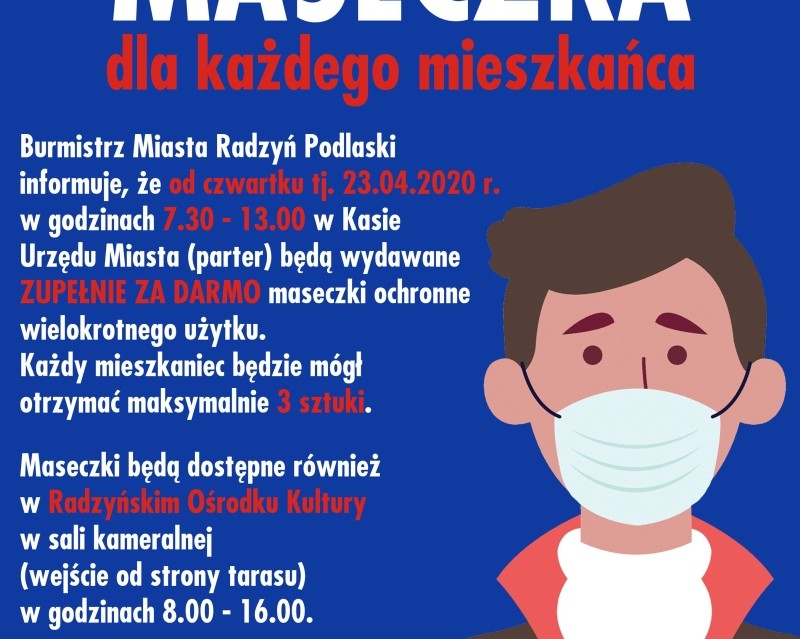 Od jutra, do wyczerpania zapasów, urząd miasta rozpocznie wydawanie bezpłatnych maseczek - Zdjęcie główne