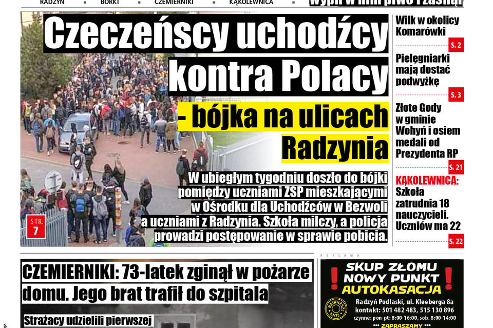 Czeczeńscy uchodźcy kontra Polacy - bójka na ulicach Radzynia - Zdjęcie główne