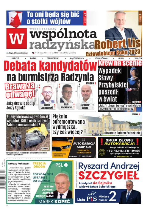 Najnowsze wydanie Wspólnoty Radzyńskiej 19 marca 2024r - Zdjęcie główne