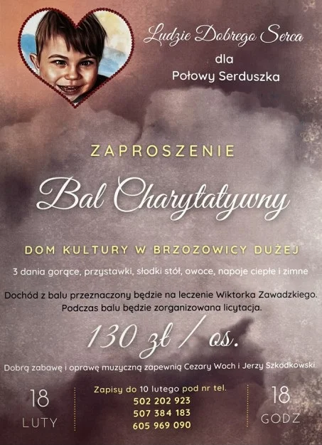 Bal charytatywny w Brzozowicy. Na ratunek Wiktorkowi - Zdjęcie główne