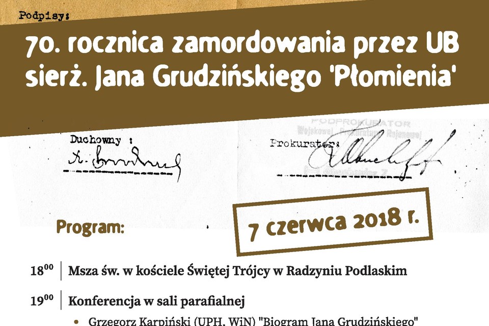 70. rocznica zamordowania "Płomienia" - Zdjęcie główne