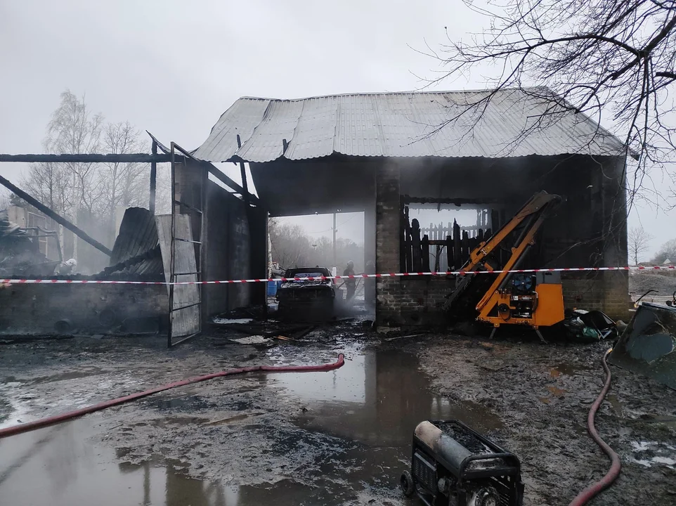 Pożar budynku gospodarczego w Kwasówce