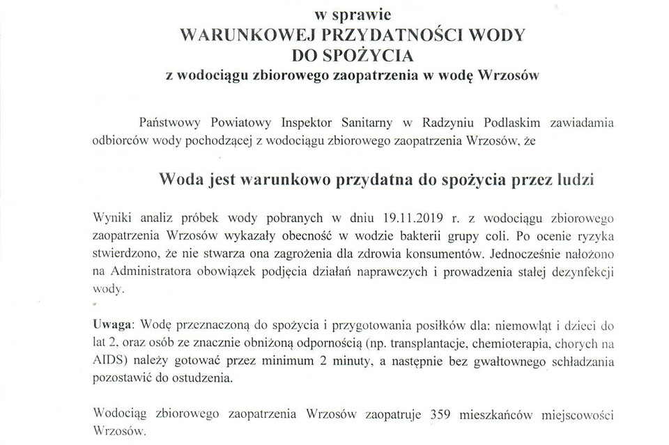 W ujęciu wody Wrzosów w gminie Borki  po raz kolejny wykryto bakterię e coli  - Zdjęcie główne