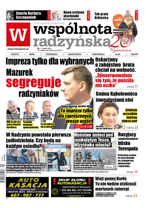 Najnowszy numer Wspólnoty Radzyńskiej ( 1 lutego 2022) - Zdjęcie główne