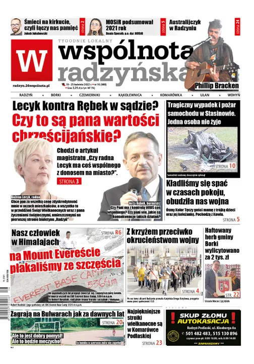 Najnowszy numer Wspólnoty Radzyńskiej (19 kwietnia 2022) - Zdjęcie główne